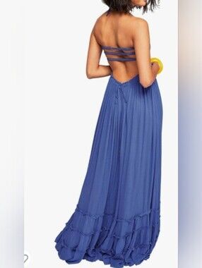 Free people extratropical maxi dress, Crinkly strapless maxi dress Boho Beach